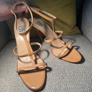 Barneys NY Light Carmel Patent Strappy Sandals_Size 40.